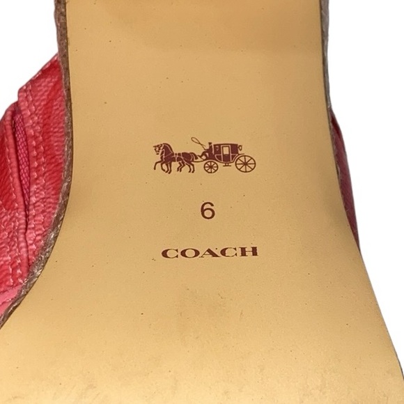 Coach Pink/Red Espadrille Sandals, Size 6 - Picture 15 of 17